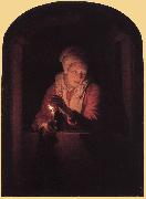 DOU, Gerrit Old Woman with a Candle  df oil painting on canvas